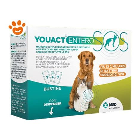 MSD Youact Dog & Cat Entero SOS - Confezione 14 Pezzi -