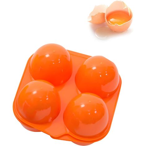 4 Grille Boite Oeuf en Plastique, Portable Boite a Oeuf avec Couvercle, Conteneur de Stockage D'oeufs, Boîte de Rangement d'Oeufs pour Frigo Réfrigérateur Camping (1/4)
