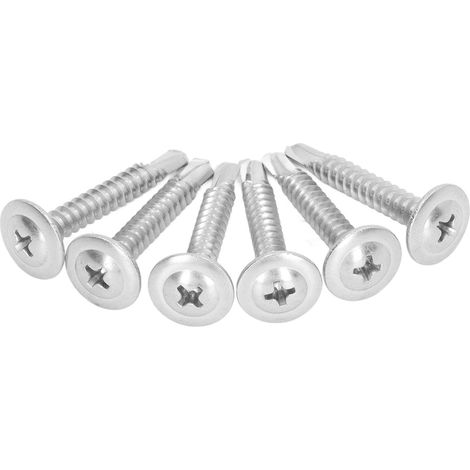 Packung mit 50 selbstbohrenden Schrauben aus Edelstahl 304, Senkkopf mit Unterlegscheibe, M4,8 x 32 mm (1/5)