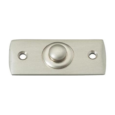 Bouton de sonnette 70409 – Nickelé 24V/1A – Pour installation encastrée – Hauteur 27mm – Contact 1 touche – Heidemann