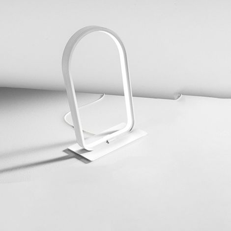 NICOLE L - LAMPADA DA TAVOLO BIANCA A LED 3000K 600LM 12W DIMMERABILE IN ALLUMINIO E SILICONE (1/4)