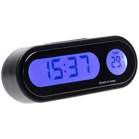 AIPERQ TONYSA 2 en 1 voiture horloge thermomètre LED rétro-éclairage voiture décor intérieur thermomètre horloge voiture tableau de bord horloge (1/5)