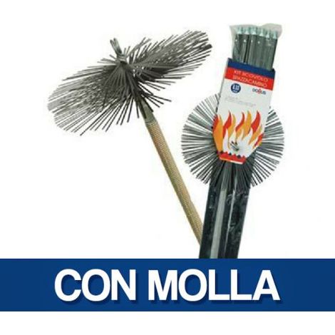 SCOVOLO ACCIAIO KIT PULIZIA CAMINO + MOLLA DOMUS - MM 250 H.MT 8,40 - 1 confezione (1/3)