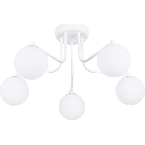 Lampada da soffitto moderna bianca con sfere di vetro per il soggiorno 5xG9 8W ASTRAL Sollux Lighting (1/5)