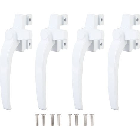 Fenstergriff aus Aluminiumlegierung, 4-teilig, Schloss für Innen- und Außenschiebetüren, vertikal, horizontal, links, weiß (1/5)