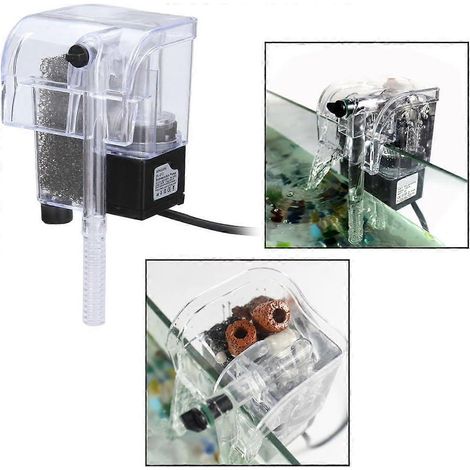 Filtre externe suspendu AQUANEAT pour aquariums, filtre sans cadre pour petits aquariums de 5 gallons, 90 GPH (max. 5 gallons) (1/5)