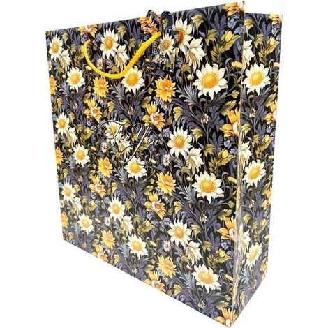 Borsa decorativa opaca 35x37x12cm con fiori