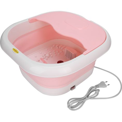 Baignoire pliante pour pieds avec massager, thérapie par lumière rouge, chauffage à température constante, modèle 8128C, rose, fiche UE 220V (1/5)