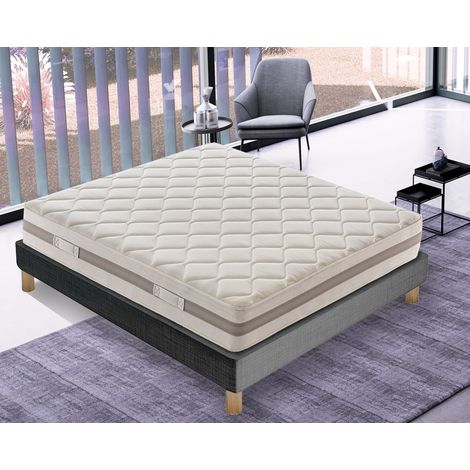 Matelas en mousse à 11 zones sofia + sommier - lit sommier tapissier déco orthopédie resistant jusqu'à 120 kg par personne 80x190 (1/2)