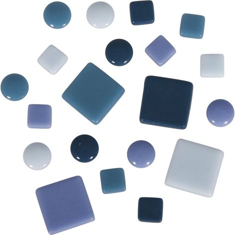 tesselles mosaïque verre, ø12mm env. 395pcs teintes bleues 14828000 (1/2)