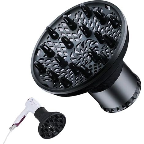 1 Pièce Diffuseur Cheveux Bouclés,Seche Cheveux Accessoires,Diffuseur Seche Cheveux Universel, Diffuseur Cheveux Bouclés Universel,Pour les Salons de Coiffure,Unisexe(Noir) (1/5)