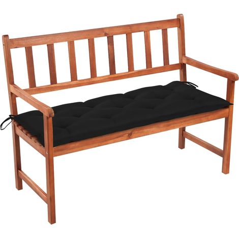 Banc de jardin avec coussin 120 cm Bois d'acacia massif