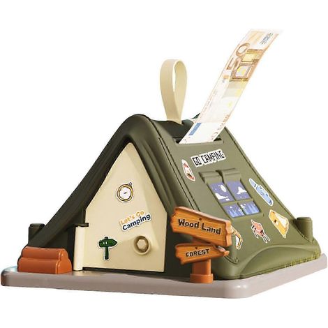 Tirelire Petite Maison en Forme de Cochon, Coffre-fort pour ranger billets et pièces de monnaie, Ornement pour ranger billets et pièces. (1/5)