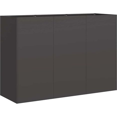 Jardinière Bac à fleurs noir 120x40x80 cm acier laminé à froid (1/5)