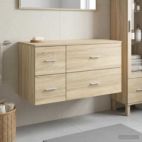 vidaXL Bathroom Furniture Set 2 pcs Sonoma Oak Engineered Wood (1/5)