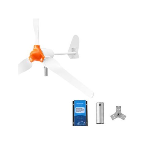 Éolienne 24 V 1200 W Kit Générateur Éolien Contrôleur Éolien-solaire,pour Camping-car,Bateau,Maison,Ferme,Synchrone Triphasé AC à Aimants Permanents Stable,avec 3 Pales,Mât Non Inclus (1/3)