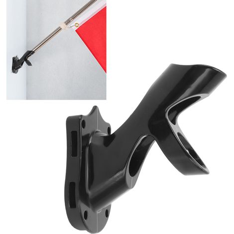 45-Grad-Mastfuß aus Aluminiumlegierung, verstellbarer Werbefahnenhalter mit drei Löchern, Maststütze, schwarz. (1/5)