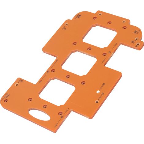 Gabarit de rainurage 3 en 1 70x60mm pour fraisage R20 R25 R30, plaque de perçage et défonçage pour bois, outillage menuiserie (1/5)