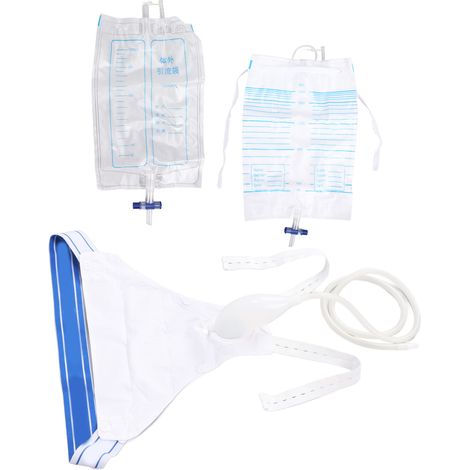 Collecteur d'urine en silicone pour personnes âgées, poche de drainage anti-fuites, cathéter portable pour la collecte d'urine, modèle homme (1/5)
