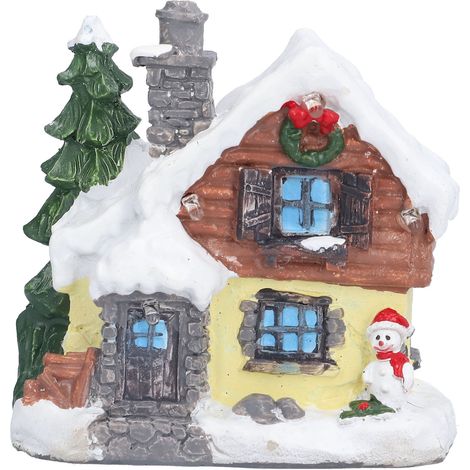 Maisons de Noël miniatures enneigées pour l'intérieur, village de Noël miniature, maisons du Père Noël, décoration avec lumière LED chaude pour la maison (1/5)