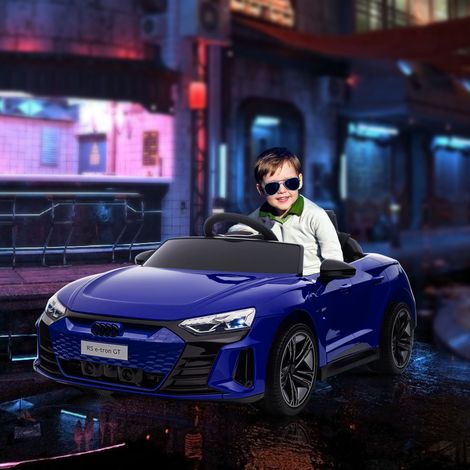 12-V-Elektroauto für Kinder – elterliche Steuerung – Sound- und Lichteffekte – blauer Audi RS E-tron GT (1/5)