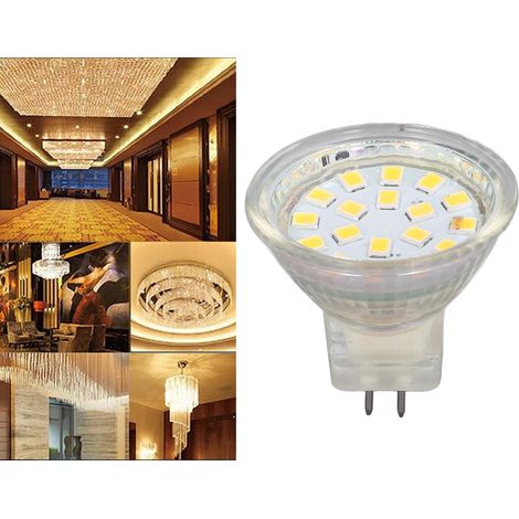Spot encastré LED MR11 3W 18LED 300LM à double culot, pour éclairage sur rail et éclairage paysager, lot de 4 (blanc chaud). (1/5)