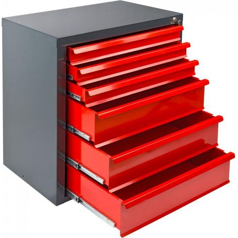 Armoire servante Mammut 6 tiroirs - Rouge/Anthracite