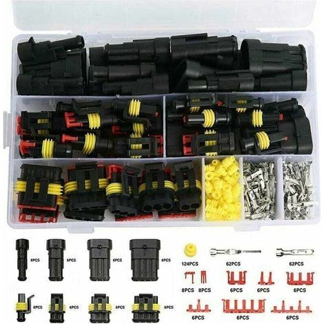 Kit de connecteurs imperméables comprenant 352 pièces de terminaux électriques de voiture étanches à 1/2/3/4 broches, adaptés aux motos, scooters et voitures. (1/4)