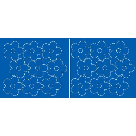 Wandaufkleber Blumen, 18 Stück, blau matt