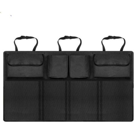 Organisateur de coffre de voiture, noir, 8 poches, rangement suspendu pour siège arrière, durable (1/5)
