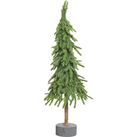 Albero di Natale artificiale su tronco, piccolo albero verde, 45 cm