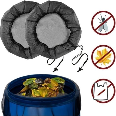 BelleRise - Lot de 4 housses moustiquaires pour barils d'eau — Filets de protection pour récupérateurs d'eau de pluie de jardin (1/5)