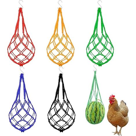 Filet À Suspendre Pour Poulet Avec Crochet, Alimentation Volaille Sac En Maille Avec Crochet, Cage À Oiseaux (1/5)