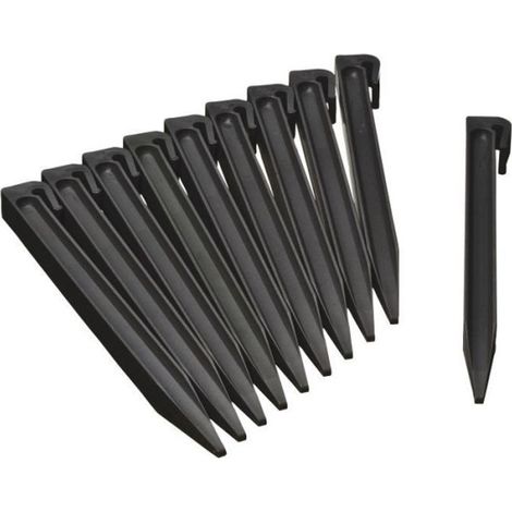 Ancres pour bordure de jardin en polyéthylene recyclé - NATURE - H26,7 x 1,9 x 1,8 cm - Noir