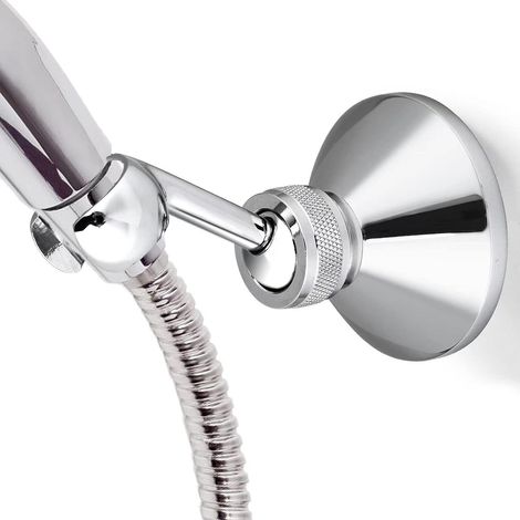 Adjustable chrome-plated shower head holder for standard shower hose (1/5)