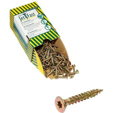 Jet-Fast® Spanplattenschrauben VG TX30 6,0x40 gelb verzinkt 200 Stck/Paket