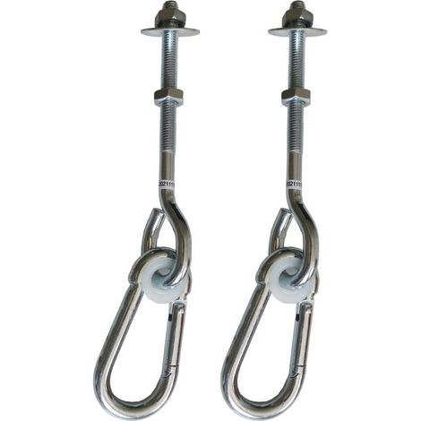 Crochet De Plafond - Charge Max 200 Kg - Pour Hamac Balançoire Chaise Suspendue Yoga - Fixation Bois Béton - Lot De 2 (1/3)