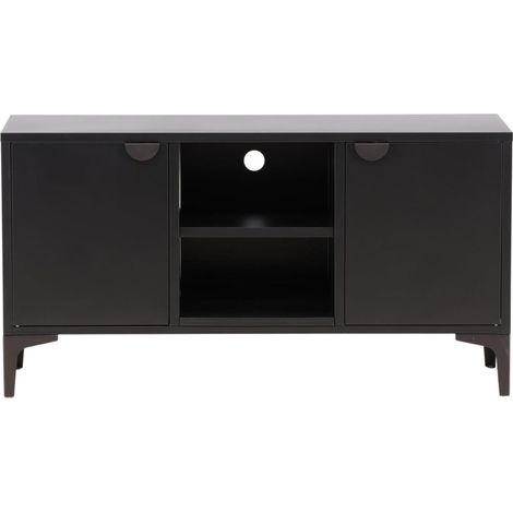Piring meuble tV 2 portes, 2 étagères noir. (1/5)