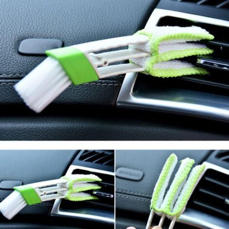 Screst 2 en 1 Outil de nettoyage de poussière multi-usages pour sortie de climatiseur automatique Brosse à poussière Acces (1/3)