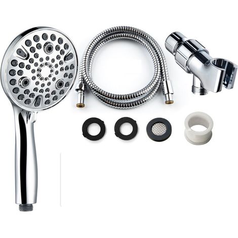 Nouveau Set de Douche Main avec Tuyau Souple 1,5m et Support Murale - Chromé (1/5)