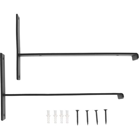 Support Étagère Flottante - En Fer Antirouille - Pour Salon Chambre Cuisine Bureau - Lot De 2 Pièces (1/5)