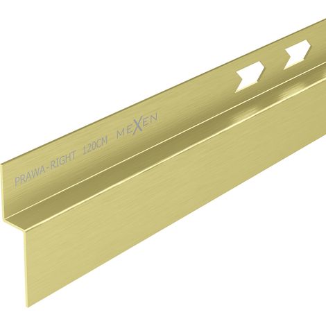 Mexen Line-B Wandtrennleiste 120 cm rechts, gebürstetes Gold - 185502120R (1/5)