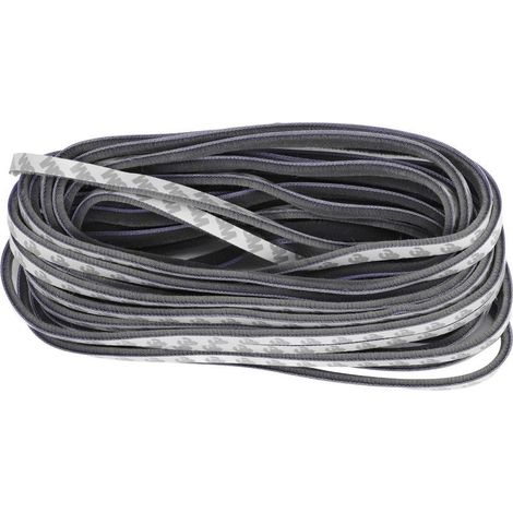 Bande d'étanchéité auto-adhésive, coupe-froid, fenêtre, portes, insonorisation, coupe-vent, anti-poussière, gris, 9x5mm (1/5)