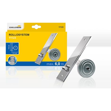 Schellenberg 11123 Avvolgitore da Incasso per tapparelle avvolgibili con placca avvolgibili in ottica metallica, per cinghia tapparella con larghezza 23 mm e lunghezza 6 m, distanza dei fori 17 cm, (1/5)