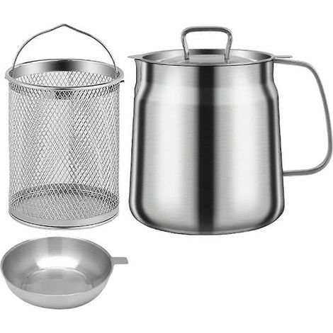 Réservoir de filtre à huile polyvalent de 1,5 L, pot de filtre à huile en acier inoxydable -- (1/5)