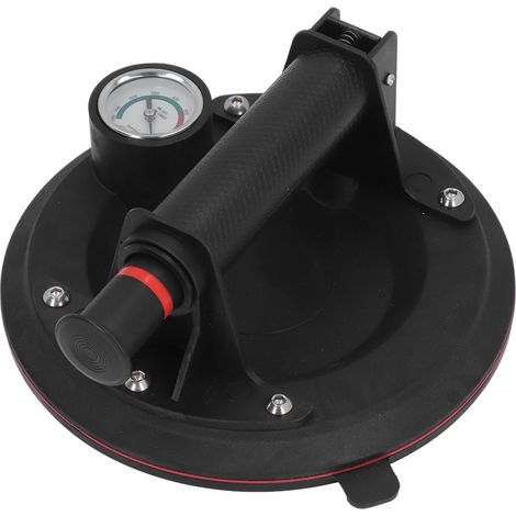 Ventouse à verre de 20 cm (8 pouces), capacité de charge de 200 kg (440 lb), poignée et porte-verre à vide industriel avec manomètre. (1/5)