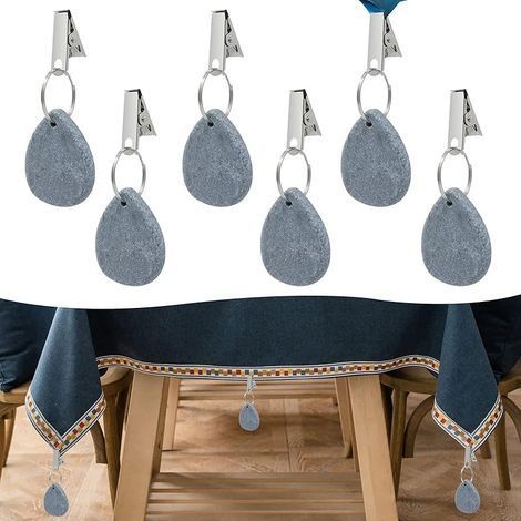 6 Pcs Poids pour Nappe Exterieur,Poids de Nappe de Table Exterieur,Poids de Nappe,Pinces à Nappe en Marbre pour Nappe Exterieur pour extérieur, Jardin, fête, Piqu Nique