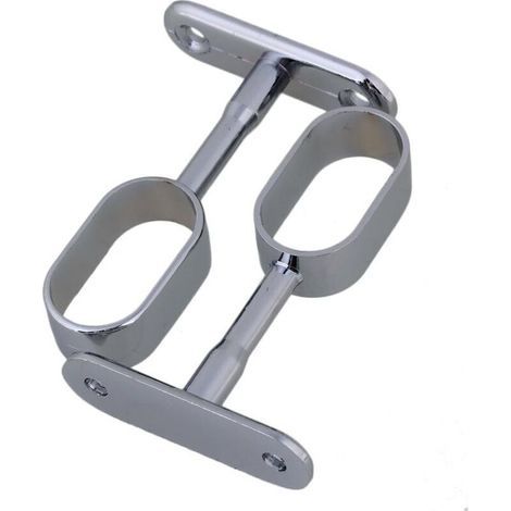 Supports de penderie ovales en alliage de zinc plaqué argent – Lot de 2, diamètre 16 mm, finition élégante et résistante (1/3)