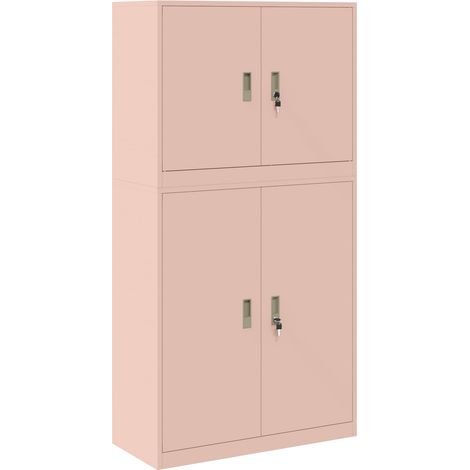 Maison Exclusive - Armadio 2 pz Rosa 90 x 40 x 175 cm Acciaio Bloccabile (1/5)