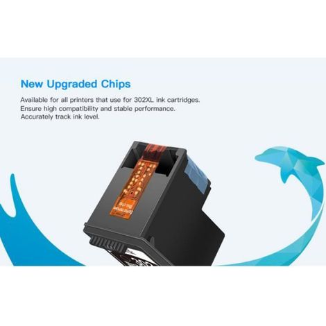 302 XL Cartouches d'encre Remanufacturées LXTEX 2 Pack Remplacement pour HP 302/302XL pour DeskJet 1110 2130 2134 3630 3632 3634 (1/4)